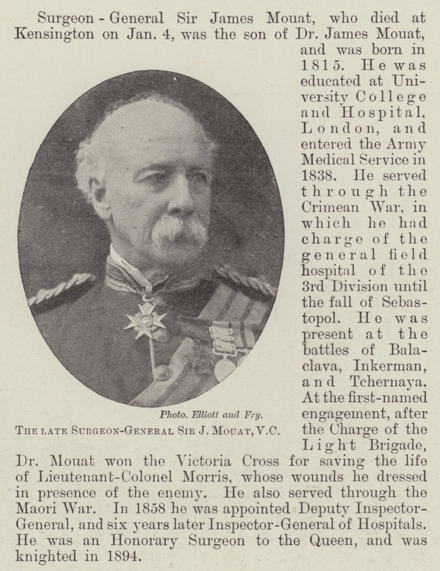 Den avlidne kirurgen-general Sir J Mouat, VC av English Photographer
