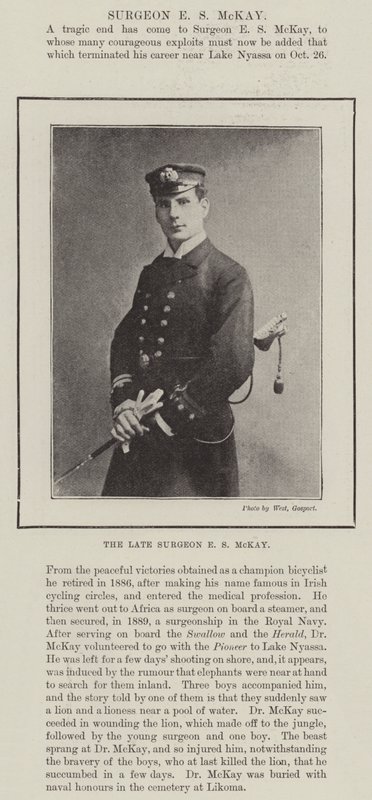 Den bortgångne kirurgen E S McKay av English Photographer