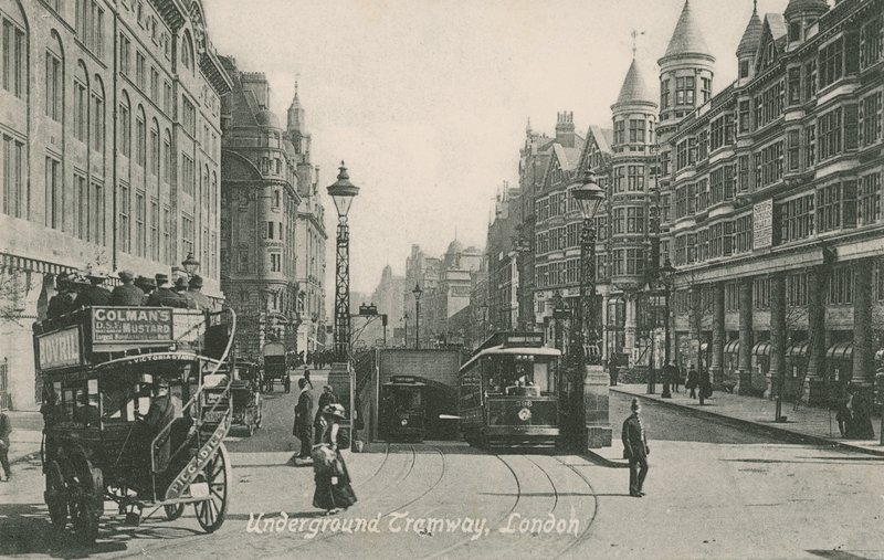 Underjordisk spårväg, Southampton Row, London av English Photographer