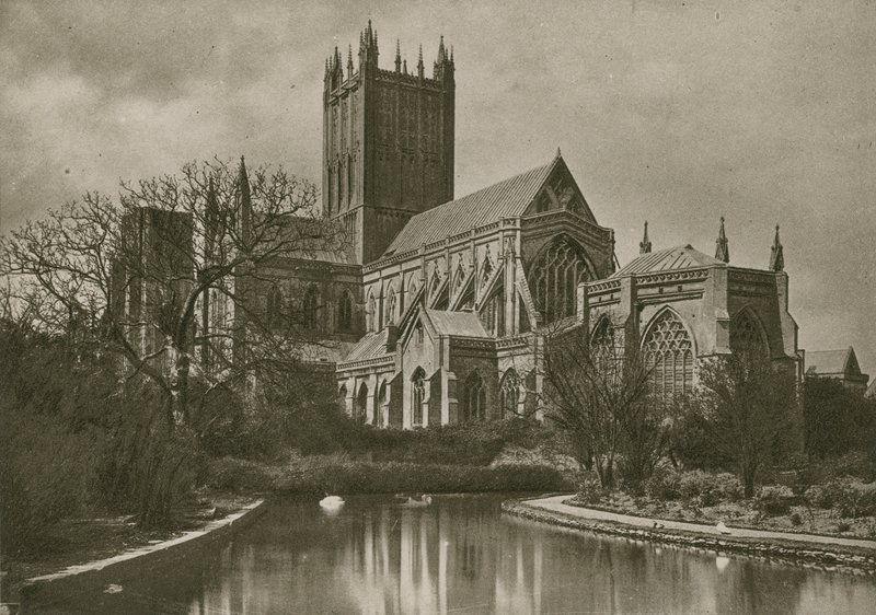 Wells Cathedral, från Swan Pool av English Photographer