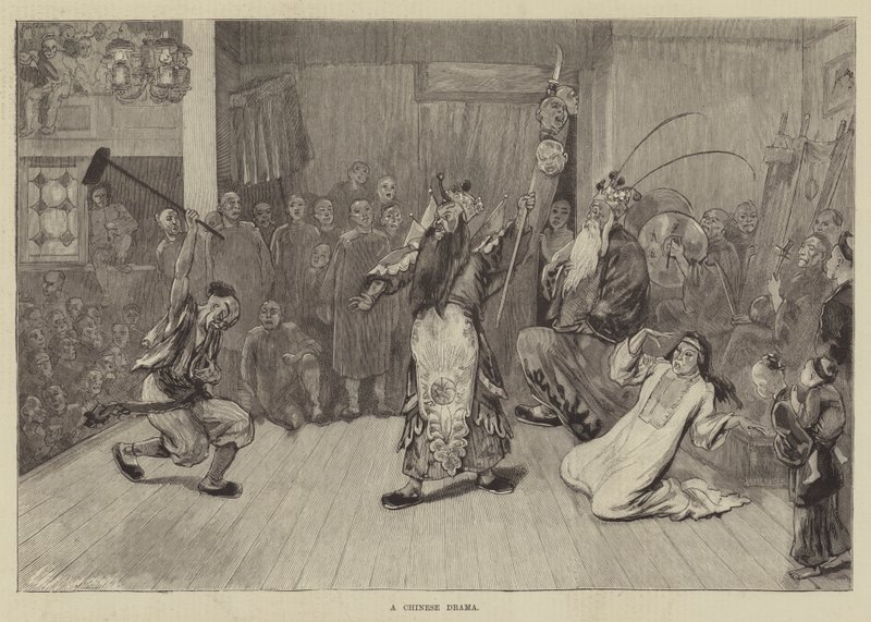 Ett kinesiskt drama (gravyr) av English School