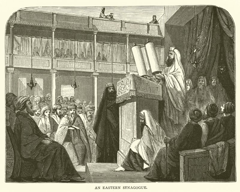 En östlig synagoga (gravyr) av English School