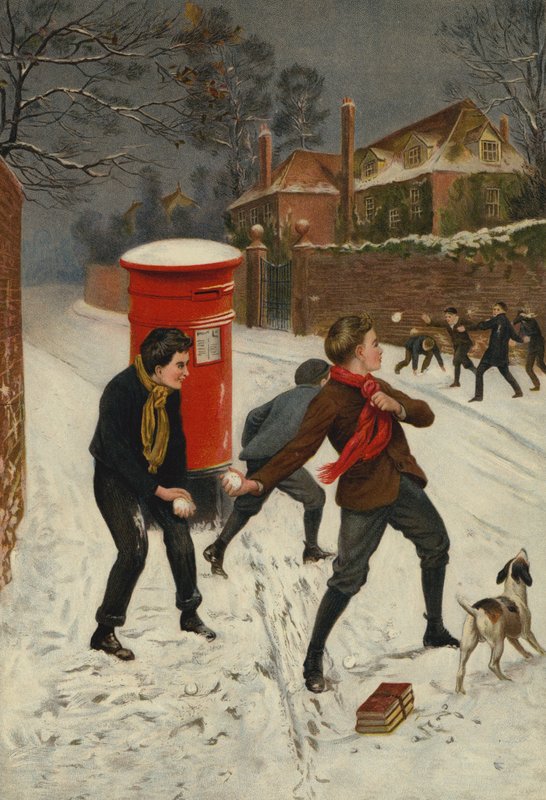 En hårt utkämpad strid (chromolitho) av English School