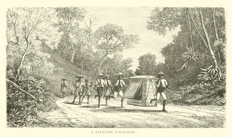 En javanesisk Palanquin av English School