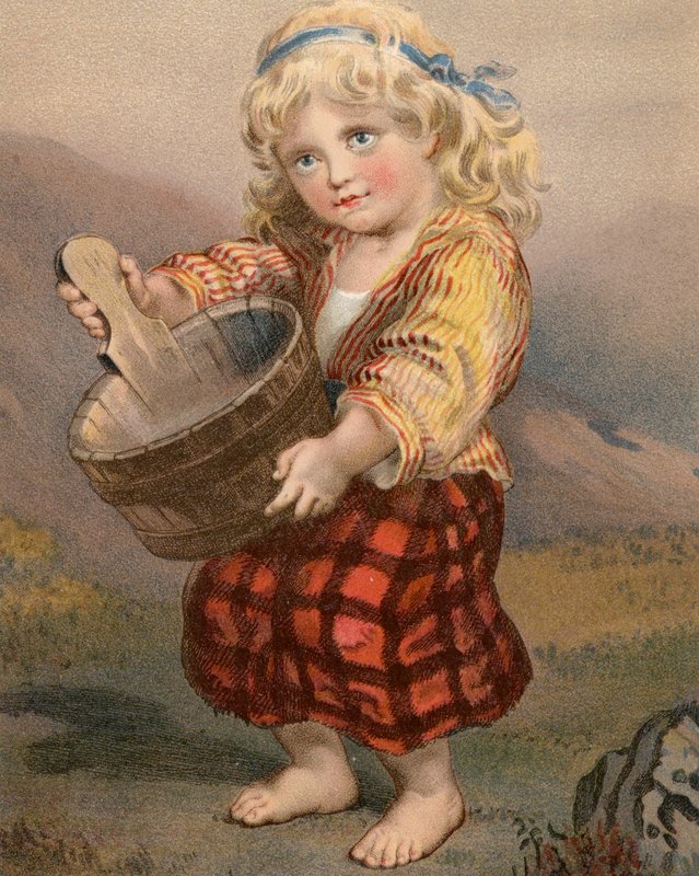 A Scotch Lassie (litho i färg) av English School