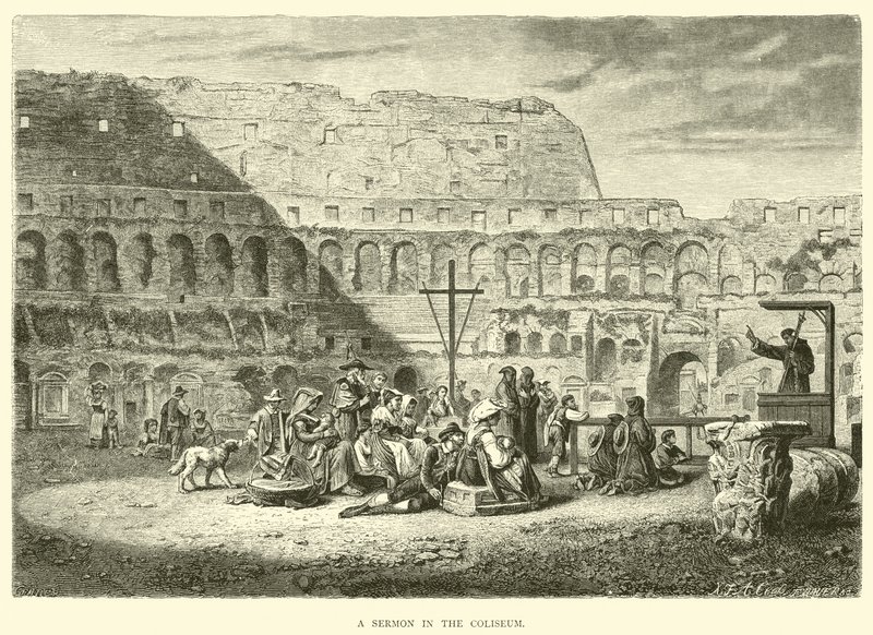 En predikan i Colosseum av English School