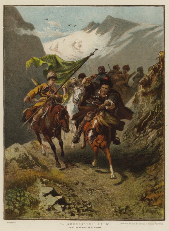 A Successful Raid (litho i färg) av English School