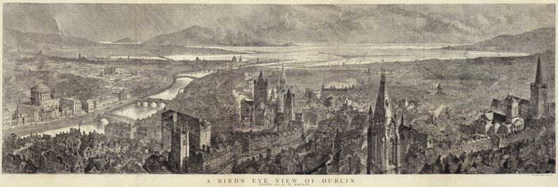 En fågelperspektiv över Dublin av English School