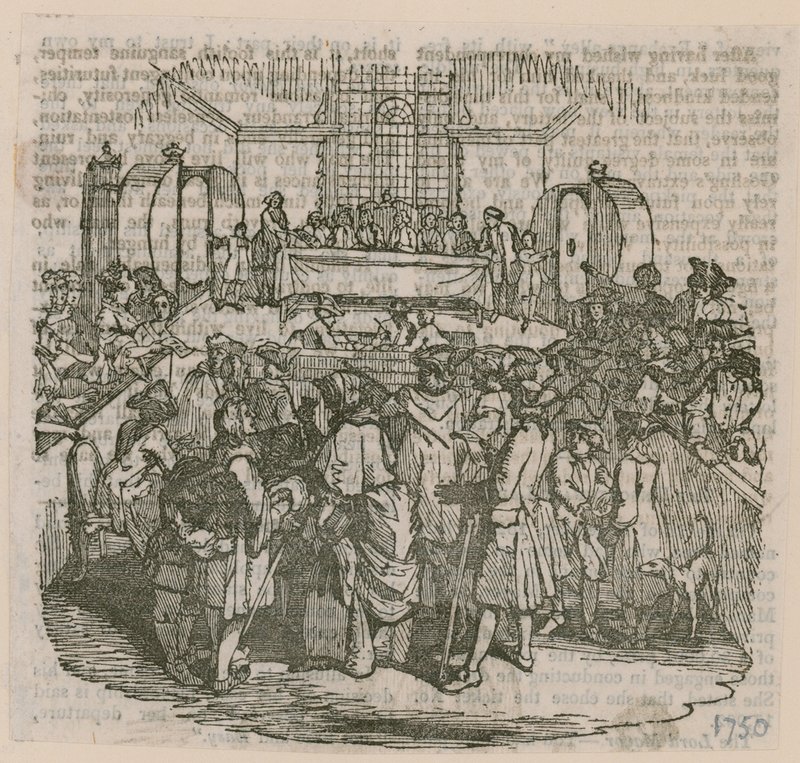 Ett lotteri; daterad 1750 av English School
