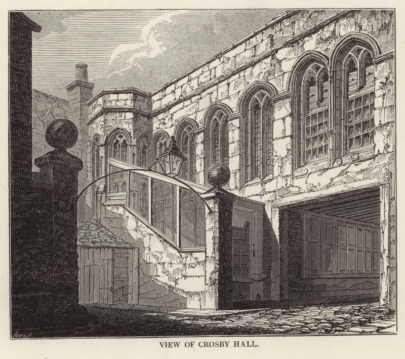 Utsikt över Crosby Hall i Chelsea av English School