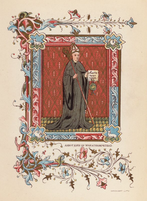 Abbot John av Wheathampstead (färglitografi) av English School