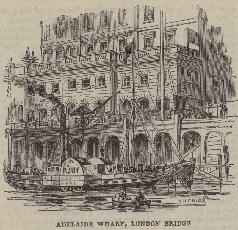 Adelaide Wharf, London Bridge av English School