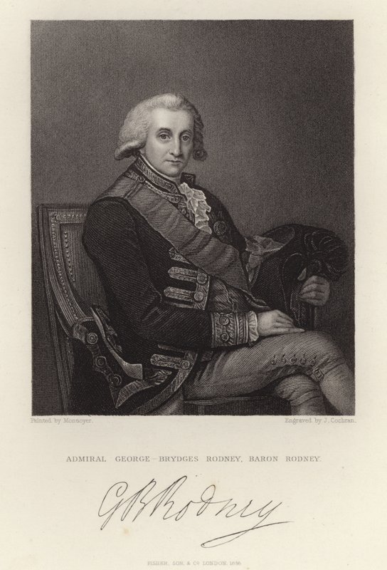 Amiral George Brydges Rodney av English School