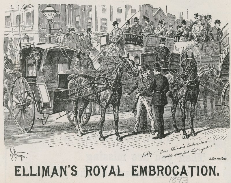 Annons för Ellimans Royal Embrocation av English School