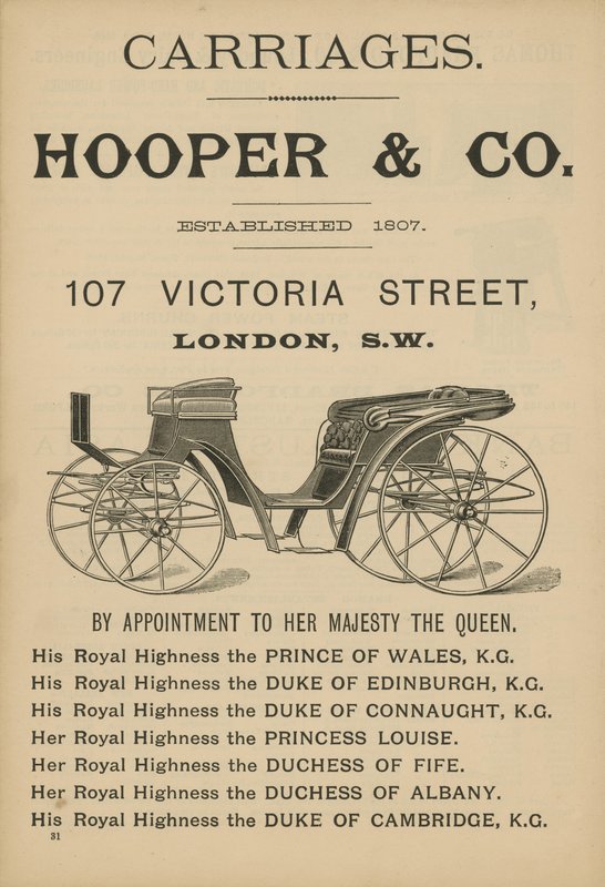 Annons för Hooper & Co-vagnar av English School
