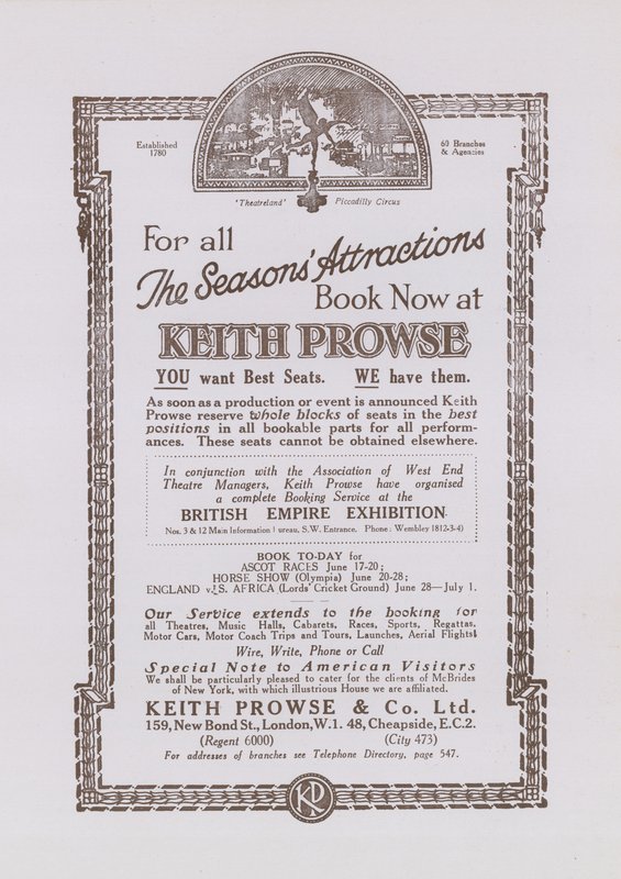 Annons för Keith Prowse av English School