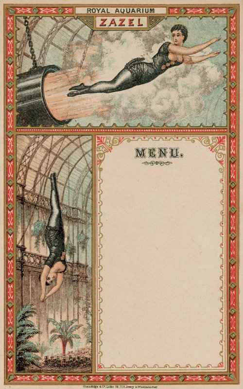 Annons för Zazel the Human Cannonball av English School