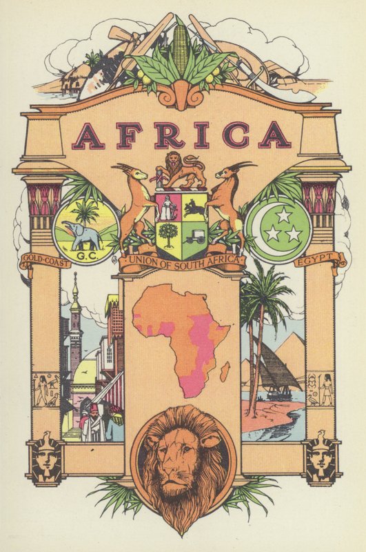 Afrika (färglitografi) av English School