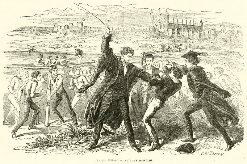 Alfred Wharton attackerar Dawlish av English School