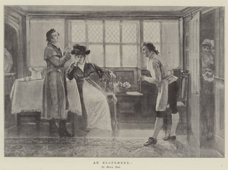 En utskjutning (litho) av English School