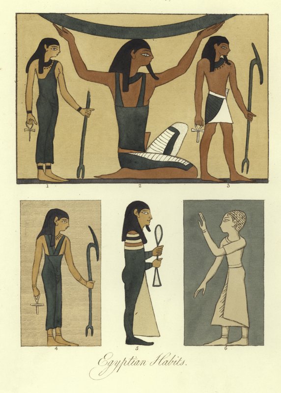 Forntida egyptiska dräkter av English School