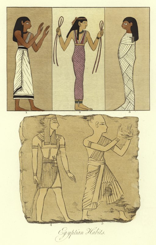 Forntida egyptiska dräkter av English School