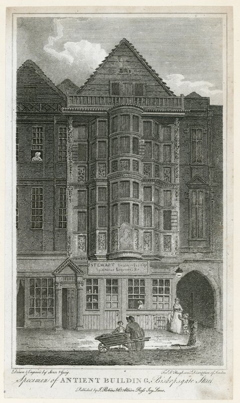 Forntida byggnad i Bishopsgate Street av English School