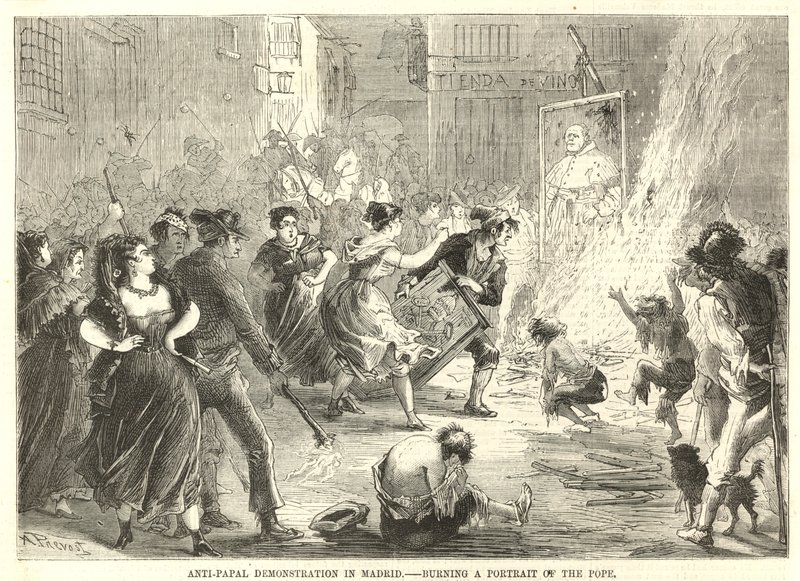 Anti-påvlig demonstration i Madrid av English School