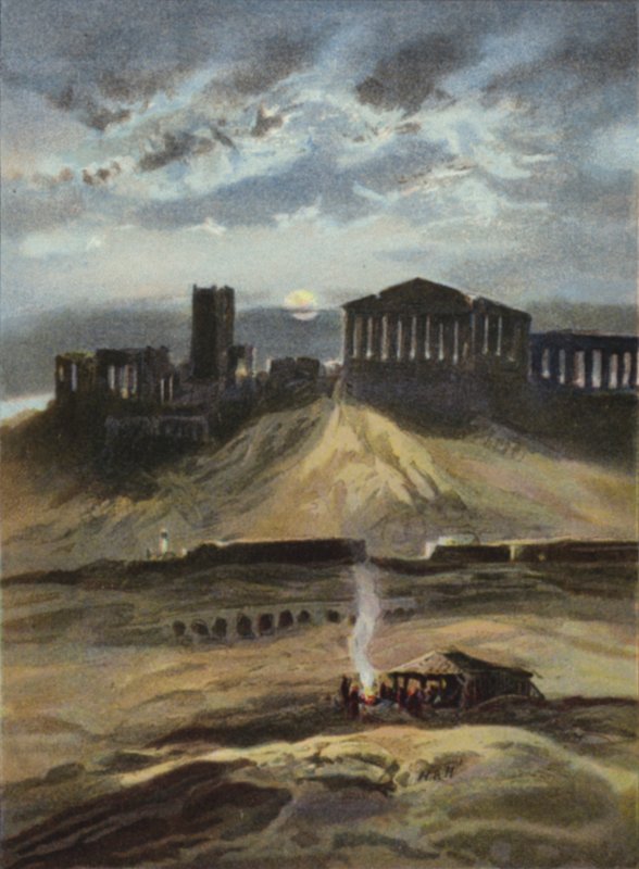 Aten i månsken (färg litho) av English School