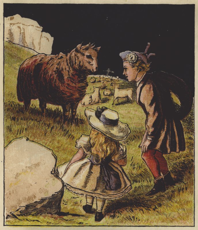 Baa, Baa, Black Sheep (färg litho) av English School