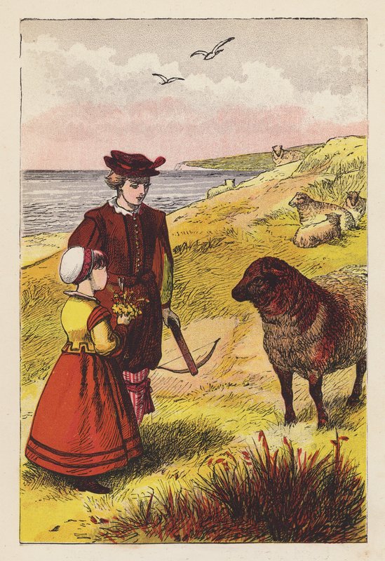Baa, Baa, svart får (färglitografi) av English School