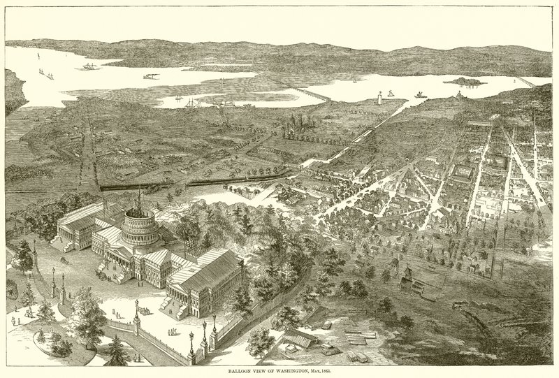 Ballongvy över Washington, maj 1861 av English School