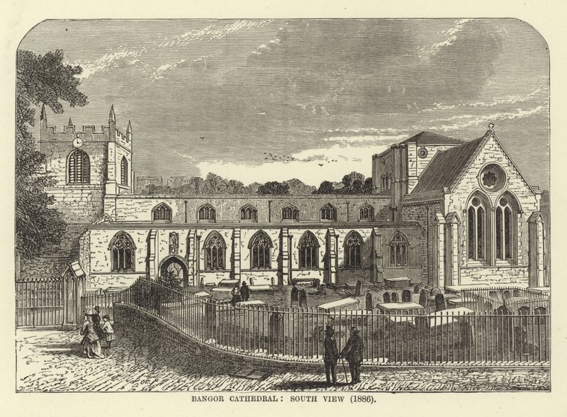 Bangor Cathedral, South View (1886) av English School