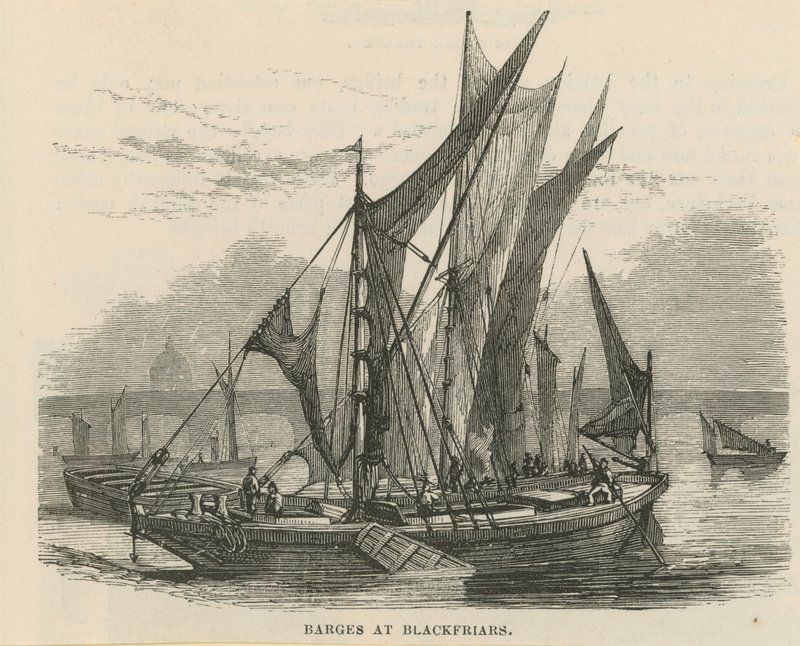 Pråmar på Blackfriars av English School