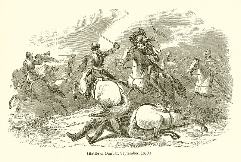 Slaget vid Dunbar, september 1650 av English School