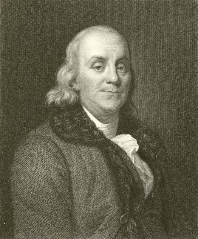 Benjamin Franklin av English School