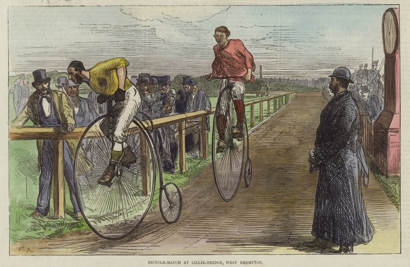 Cykelmatch vid Lillie Bridge av English School