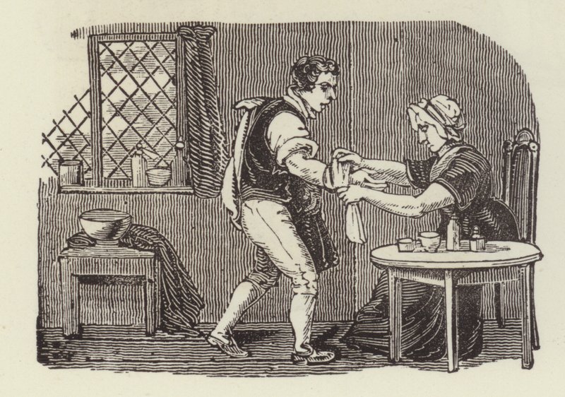 Bindning av ett snitt (gravyr) av English School