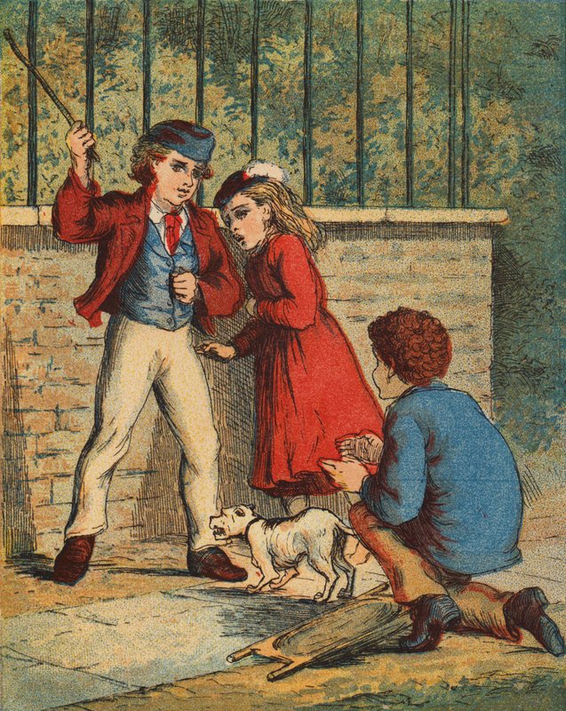 "Bit honom, morra" (färglitografi) av English School