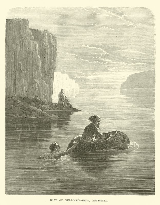 Boat of Bullocks-hide, Abessinien av English School