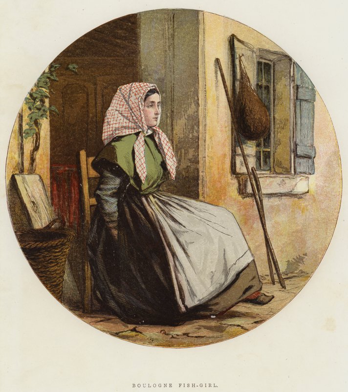 Boulognes fiskflicka (chromolitho) av English School