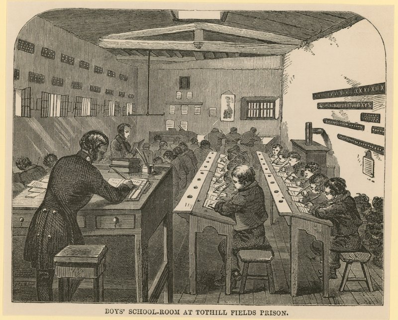 Pojkskola i Tothill Fields Prison av English School