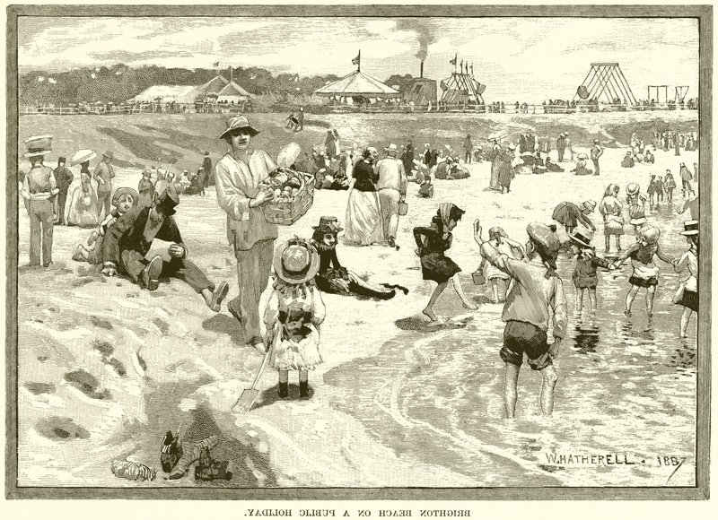 Brighton Beach på en allmän helgdag av English School