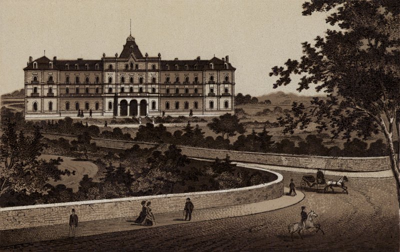 Buxton: The Palace Hotel (litho) av English School