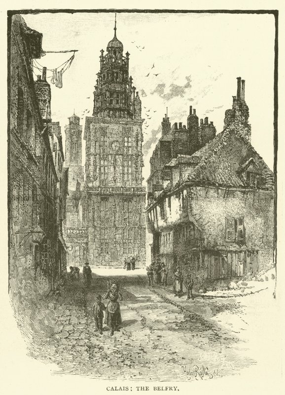 Calais, klockstapeln (gravyr) av English School