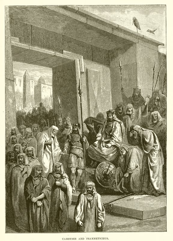 Cambyses och Psammetichus av English School