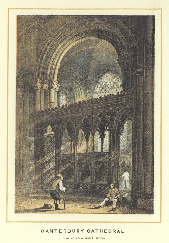 Canterbury Cathedral, utsikt över St Anselms Chapel av English School