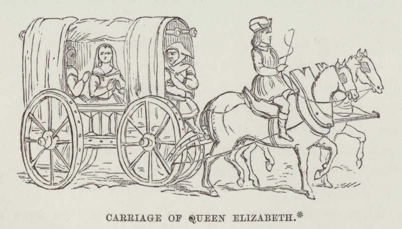 Drottning Elizabeths vagn (gravyr) av English School