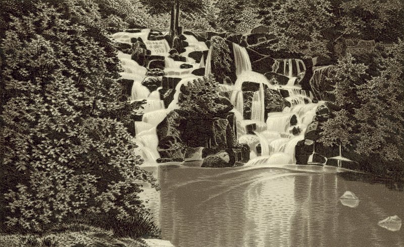 Cascade, Virginia Water (litho) av English School