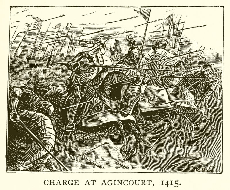 Anklagelse vid Agincourt, 1415 av English School